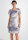 Leinenkleid mit kurzen Ärmeln knielang Blumenmuster