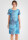 Leinenkleid mit kurzen Ärmeln knielang Blumenmuster