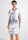 Leinenkleid mit kurzen Ärmeln knielang Blumenmuster