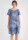 Leinenkleid mit kurzen Ärmeln knielang Blumenmuster