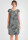 Leinenkleid knielang mit Blattmuster kurzarm