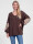 Oversized Pullover mit V-Ausschnitt und Herz-Motiv