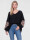 Oversized Pullover mit V-Ausschnitt und Herz-Motiv
