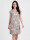 Leinenkleid knielang mit Blumenmuster kurzarm
