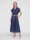 Hemdblusenkleid in Midilänge mit Lochstickerei und Gürtel