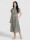 Hemdblusenkleid in Midilänge mit Lochstickerei und Gürtel