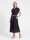 Hemdblusenkleid in Midilänge mit Lochstickerei und Gürtel